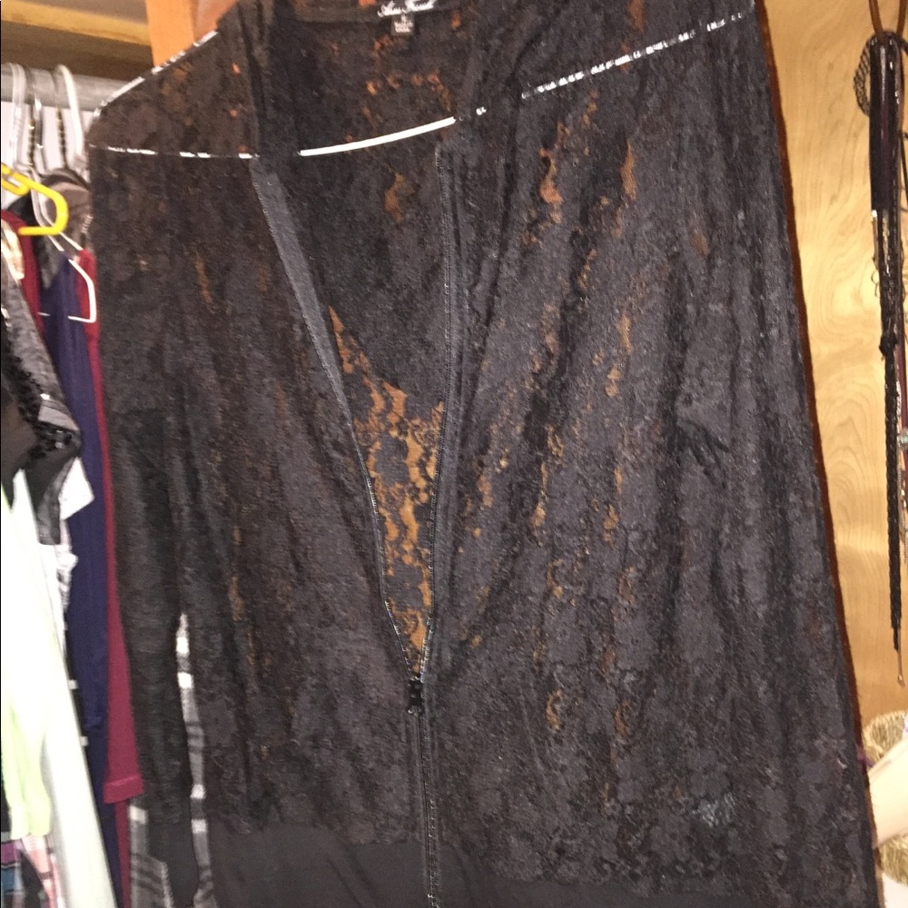 Lace zip up hoodie